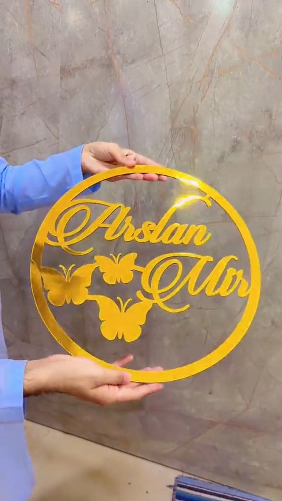 Golden Acrylic Customized Name