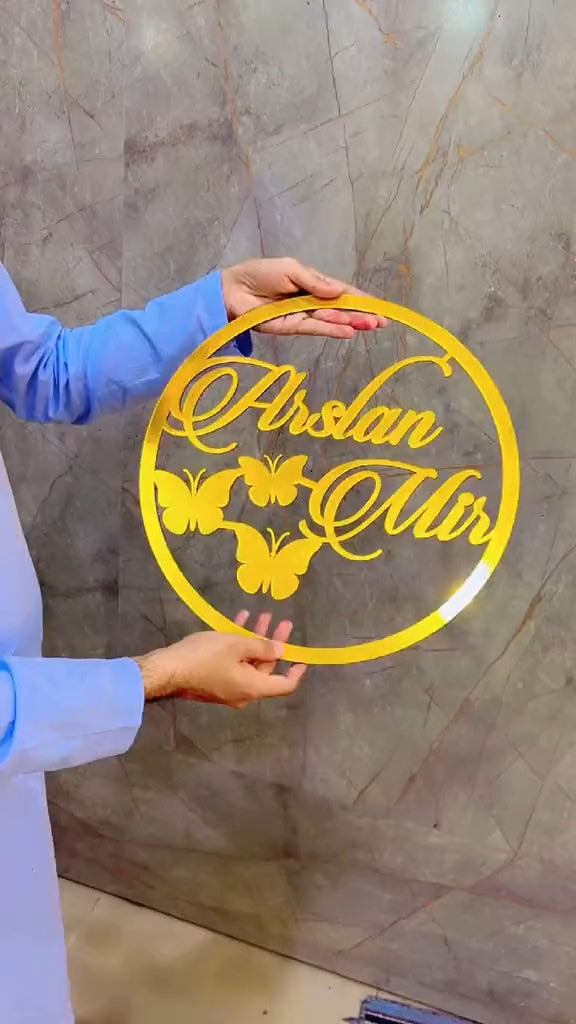 Golden Acrylic Customized Name